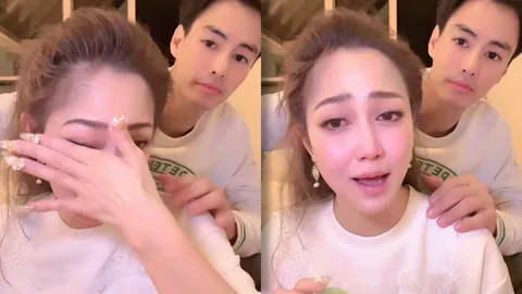 ดราม่าไฟลุก ไฮโซน้ำหวาน น้ำตาซึมกลางไลฟ์ นาวินต้าร์ สามีให้กำลังใจอยู่ข้างๆ 