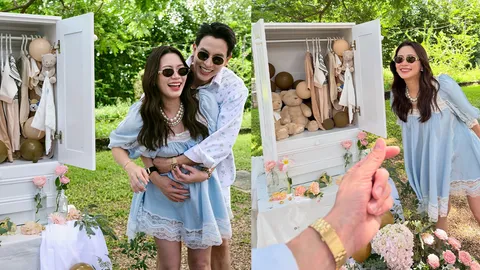 เจมส์ จิรายุ จูงมือ โฟม จัดงานเฉลยเพศลูกสุดอบอุ่น ได้ลูกชายคนแรก เพื่อนเฮทั้งงาน