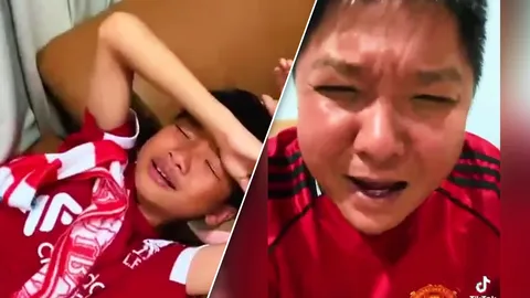 ควันหลงแดงเดือด! พ่อลูกเชียร์คนละขั้ว ลูกเด็กหงส์น้ำตาแตก พ่อเด็กผีปลอบไปยิ้มไป (คลิป)