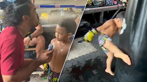 อย่างฮา "สินสมุทร" นักมวยไทย เป่าคาถาให้ "อัสรี่" นักมวยตัวตึง ก่อนขึ้นชก (คลิป)