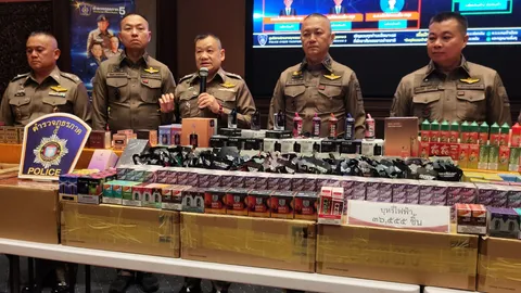 ตร.ภาค 5 ทลายแหล่งบุหรี่ไฟฟ้ารายใหญ่ ส่งขายทั่วประเทศ ยึดของกลางมูลค่ากว่า 6.6 ล้าน