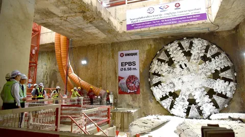 รถไฟฟ้าสายสีม่วงใต้ คืบหน้ากว่า 65% หลัง “หัวเจาะปสุตา” ทะลุสถานีสะพานพุทธฯ