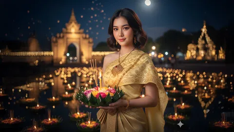 รวม 5 คำสั่ง Gemini สร้างรูปโปรไฟล์ชุดไทยวันลอยกระทง