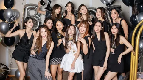 ส่องภาพปาร์ตี้สละโสด มายด์ ลภัสลัล ธีมขาว-ดำ เพื่อนดารานางเอกตัวท็อปร่วมงาน