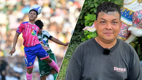 พูดจริงทำจริง แฟนบอล "เดินแก้ผ้ารอบสนาม" หลัง "อบจ.ชัยนาท" ล้ม "หมอนทอง" คว้าแชมป์ "บอล 7 สี"