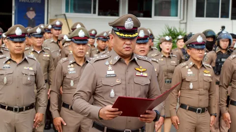 ทั่วไทยคึกคัก ตำรวจพร้อมใจปฏิญาณตน หน้าโรงพัก ลั่น “พวกเราไม่ใช่องค์กรอาชญากรรม”