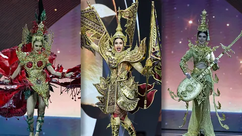 ชมภาพ Miss Universe 2025 "วีนา" รอบชุดประจำชาติ ทำถึงสะกดสายตาด้วยชุด “สุวรรณรากษา”