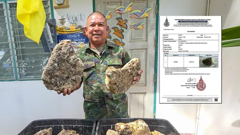 ประกาศขาย 55 ล้าน อ้วกวาฬทะเลนราธิวาส นายทหารเรือโชว์ใบเซอร์ เก็บรักษาอย่างดีตลอด 9 ปี