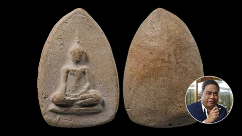 พระนางกำแพง พิมพ์เม็ดมะลื่น กรุ วัดบรมธาตุ "ใครมีกูแล้วไม่จน” 