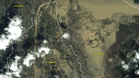 GISTDA เผยภาพถ่ายดาวเทียม “หาดใหญ่” ปรากฏพื้นที่แห้งเพิ่มขึ้นอย่างชัดเจน