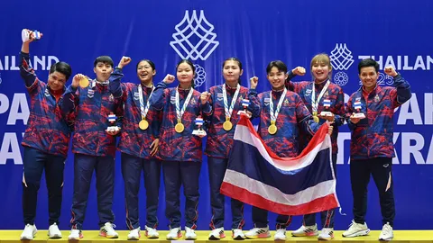 ไม่เคยมีใครทำได้ "ตะกร้อลอดห่วงหญิงไทย" ทำสถิติโลก คว้าเหรียญทองซีเกมส์ 2025