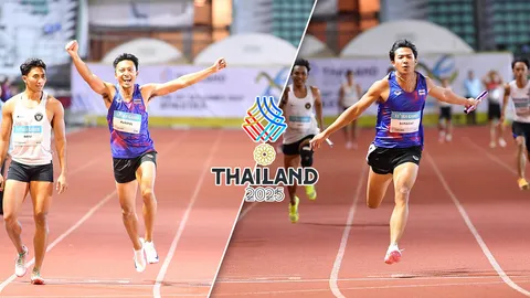 “วิ่งผลัด 4x100 ม.ชายไทย” เปิดใจทันที ทำลายสถิติ คว้าเหรียญทอง ซีเกมส์ 2025