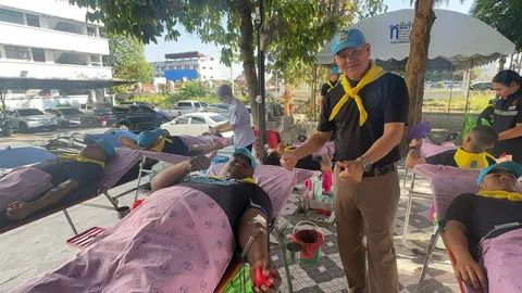 ตำรวจภูธรจังหวัดนครนายก ร่วมบริจาคโลหิต ถวายเป็นพระราชกุศลฯ