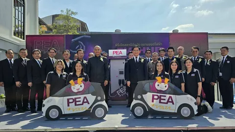 PEA เปิดสถานีอัดประจุยานยนต์ไฟฟ้า EV-HUB @ CHA-AM แห่งแรกของภาคใต้