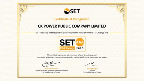 CKPower คว้าผลประเมิน SET ESG Ratings 2025 ระดับสูงสุด AAA