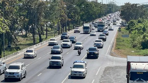 ถนนสายเอเชีย รถผ่านต่อเนื่อง คนมุ่งหน้าขึ้นเหนือช่วงวันหยุดปีใหม่ 2569