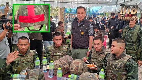 “อนุทิน” ไปตรวจเยี่ยม ชายแดนสุรินทร์ เขียน-คาถาดังเกจิหลวงปู่มั่นบนหมวกทหารไทย