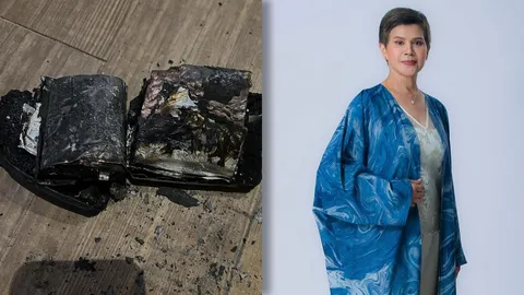 นก จริยา โพสต์เตือนภัย พาวเวอร์แบงก์หลานชายระเบิดกลางบ้าน ไฟลุกภายใน 3-5 วินาที