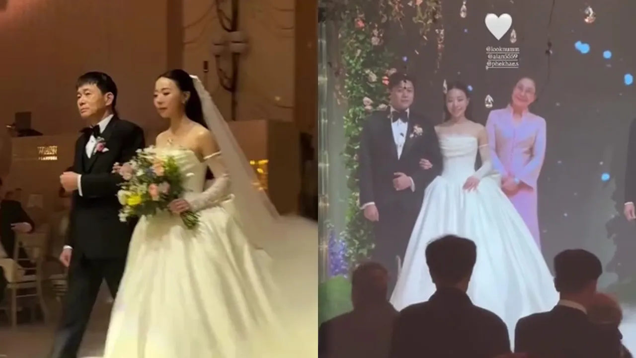 งานฉลองแต่ง ลูกน้ำ พี่สาว นนกุล เนรมิตภาพ คุณแม่เพ็กแฮ ร่วมส่งตัวลูกสาว