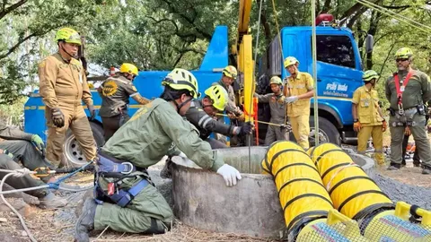 เริ่มได้กลิ่น ปฏิบัติการต่อเนื่อง กู้ร่าง “ครูเล็ก” ถูกหลานฆ่าทิ้งบ่อร้าง แคบ-อับอากาศ