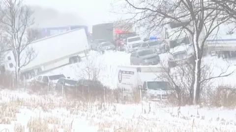 พายุหิมะถล่มสหรัฐฯ รถชนต่อเนื่องกว่า 100 คันในรัฐมิชิแกน เจ็บหลายราย