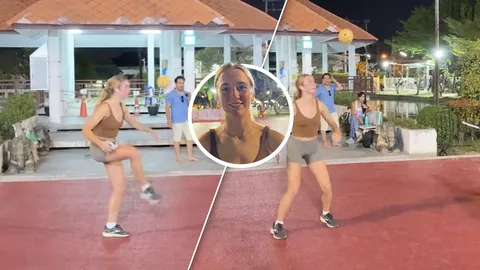 สาวฝรั่งอึ้ง! เจอ “ตะกร้อ” ครั้งแรก ยกนิ้วชม เจ๋งกว่าฟุตบอล (คลิป)