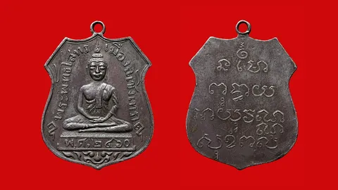 ส่องเบญจภาคีเหรียญพระพุทธ เหรียญโล่ เนื้อเงิน รุ่นแรก 2460 หลวงพ่อโสธร สวยระดับแชมป์