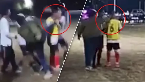 เกิดอะไรขึ้น "คนเมา" เดินปรี่ทำเรื่องงามไส้ ขณะ "นักฟุตบอล" กำลังแข่งขัน วุ่นวายทั้งสนาม (คลิป)