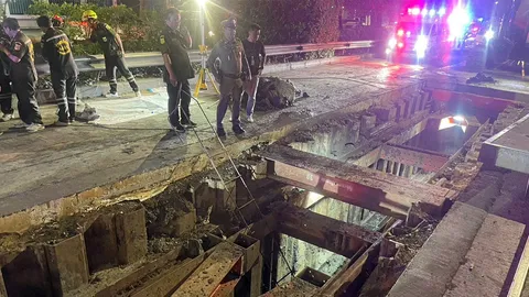 สยองโคลนถล่ม บ่อร้อยสายไฟใต้ดิน คนงานพม่าดับ 1 เร่งสอบสาเหตุ!