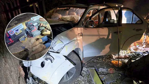 ขนยาสิ้นฤทธิ์ หนีชนกำแพง อีกคันตกถนน เจอด่าน-ตกใจ