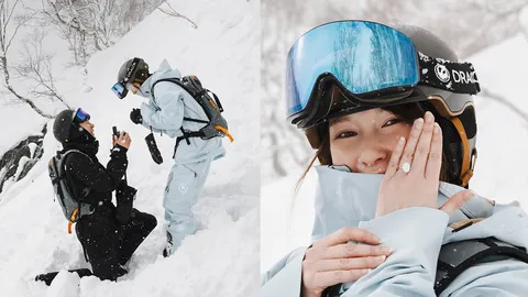 แป้งโกะ จินตนัดดา ถูกแฟนหนุ่มนอกวงการขอแต่งงานที่ญี่ปุ่น แหวนเพชรเม็ดใหญ่มาก