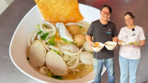 ก๋วยเตี๋ยวลูกชิ้นปลานายกวงราชวงศ์ สูตรลับ 100 ปี @ตลาดลำไทรคลอง 12