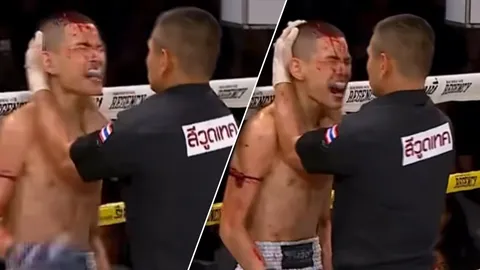 เกิดอะไรขึ้น "นักมวยไทย" ทำสิ่งที่ไม่ค่อยได้เห็นบนเวที ต่อหน้า "กรรมการ" (คลิป)