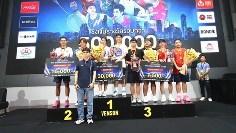 2 ตบขนไก่ทีมชาติ ทีม วรพล และ โอ๊ต เฉลิมพล รับเงินแสนคว้าแชมป์แบดมินตันเดอะแกรนด์ ไฟนอล สเตจ