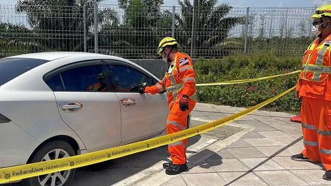 เสี่ยใหญ่เจ้าของอู่ซ่อมรถ รมควันสลดคารถเก๋งจุดพักรถมอเตอร์เวย์