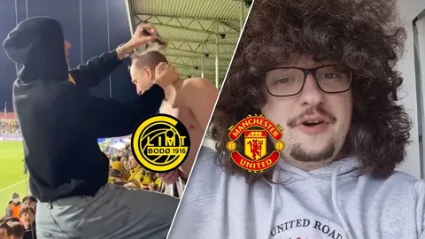 แฟนบอล "โบโด กลิมท์" ตัดผมในสนาม หลังทีมชนะ 5 นัดติดใน "ยูฟ่า แชมเปียนส์ลีก" (คลิป)