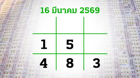 โค้งสุดท้ายหวย "เลขเด็ดงวดนี้" 16/3/69 ลุ้นโชคได้ที่ไทยรัฐทีวี-ไทยรัฐออนไลน์