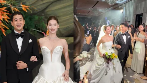 รวมภาพ ยิหวา-เปอร์ ควงคู่ฉลองแต่งสุดหวาน เพื่อนดาราร่วมยินดีแน่นงาน