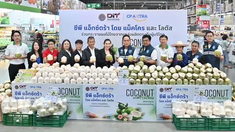 DIT ผนึก CP Axtra เร่งระบายมะพร้าวน้ำหอมผ่านแม็คโคร–โลตัส 2,600 สาขาทั่วประเทศ