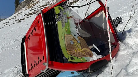 สลด! กระเช้าสกีร่วงภูเขาในสวิตเซอร์แลนด์ เสียชีวิต 1 ราย ลมแรงอาจเป็นสาเหตุ