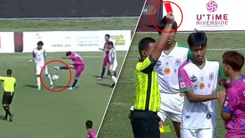 “นักเตะอบจ.ชัยนาท” โดน “โค้ชทีมตนเอง” แบน เพราะคุมสติไม่อยู่ เตะบอลอัดคู่แข่ง (คลิป)