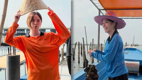 ณิชา ณัฏฐณิชา สลัดลุคสาวหวาน ใส่เสื้อปุ๋ยพายเรือหาหอย ทำกับข้าวกินเอง (คลิป)