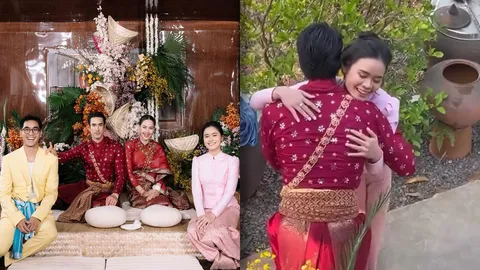 น้องหงส์ น้องสาวณเดชน์ ทำพิธีล้างเท้าพี่ชาย ตามพิธีแต่งงานอีสานแบบโบราณ (คลิป)