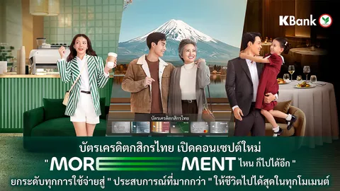บัตรเครดิตกสิกรไทย เปิดคอนเซปต์ “MOREMENT ไหน ก็ไปได้อีก*”ยกระดับการใช้จ่ายสู่ประสบการณ์ที่มากกว่า