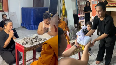 เผาเสร็จแล้ว ภรรยารีบรับอัฐิ แดนนี่ ศรีภิญโญ พาสามีกลับบ้านทันที เผยเหตุผลกระดูกเป็นสีดำ