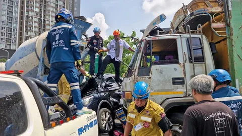 ชนวินาศ 7 คันรวด ทับดับ 1 เจ็บ 6 จับ คนขับวัย 67 อ้างเบรกแตก