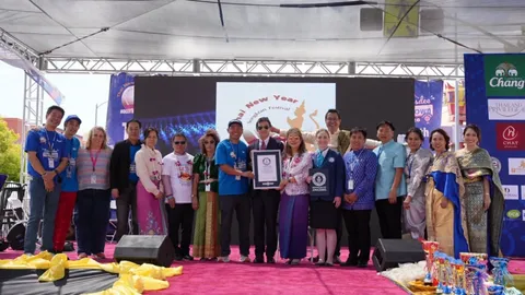งานไทยนิวเยียร์สงกรานต์ 2026 Los Angeles คึกคัก ผัดไทยทำยอดขายสร้างสถิติโลก