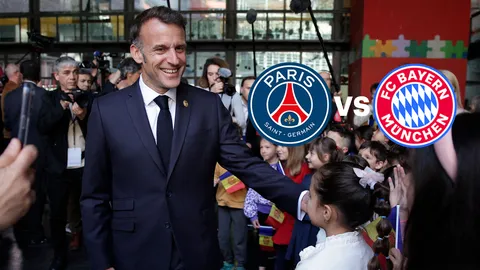 "มาครง" ผู้นำฝรั่งเศส ฟันธงผลบอล เปแอสเช พบ บาเยิร์น UCL รอบรองฯ เลก 1 (คลิป)