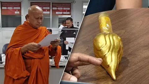 "หลวงพ่อ" เข้าแจ้งตำรวจสืบหา ทองหล่อพระเกศ 45 บาท ล่องหนกลายเป็น "ทองเหลือง"