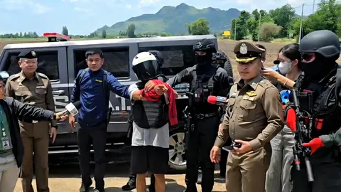 คุมตัว อดีตลูกเขยปืนโหด ทำแผนฯ ญาติผู้ตายรอรุมประชาทัณฑ์ ห้ามกันวุ่น
